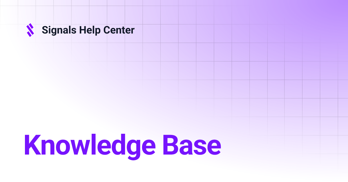 Knowledge Base Signals Help Center