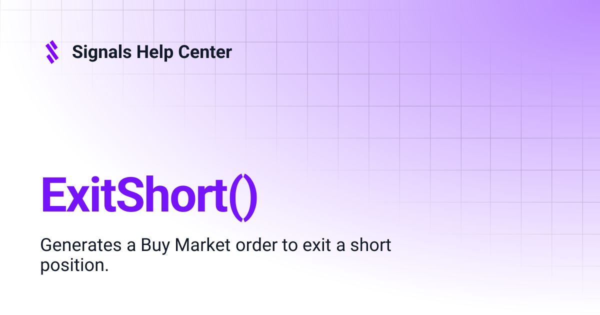 ExitShort() | Signals Help Center